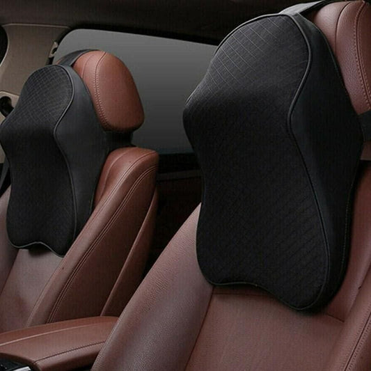 Life Good - Premium Ortho Approved Memory Foam Car Neck Seat Head Rest Pillow for Neck and Cervical Support