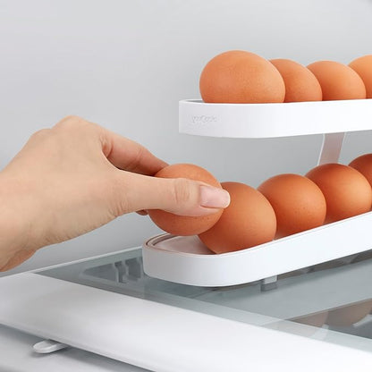 Life Good - Premium Soft Finish Egg Dispenser - Automatically Rolling Egg Holder Container Rack
