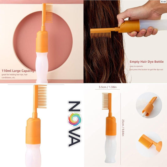 Life Good - 110ml Empty Hair Nova Dye Bottle Applicator with Comb - For Efficient Hair Dye Application