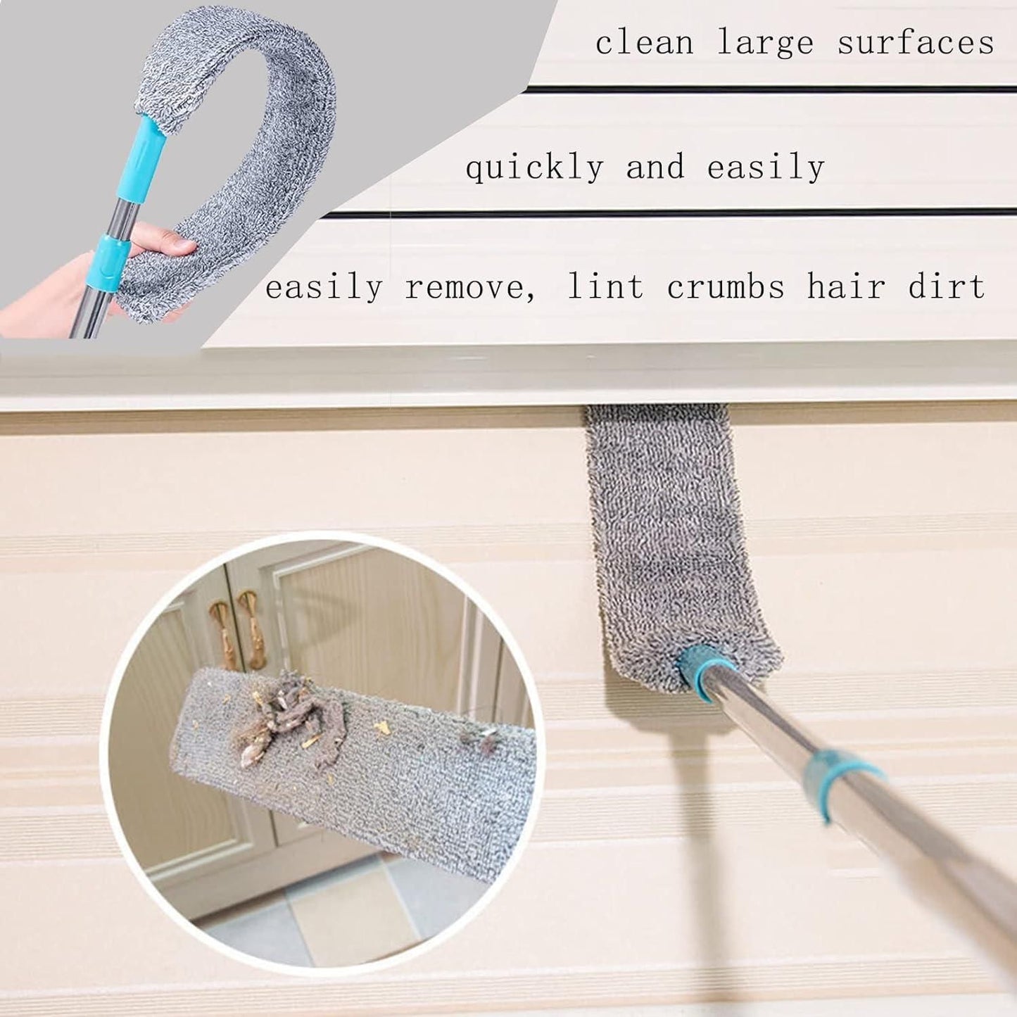 Life Good - Retractable Gap Dust Cleaner - Microfiber Hand Duster, Removable and Washable Telescopic Dust Collector